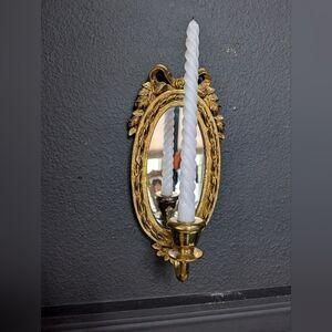 Home Interiors Gold Candle Holder with Mirror